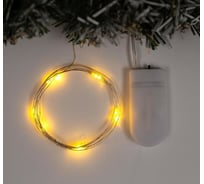 Гирлянда-нить Luazon ROSA, IP20, 1 м, Н.С. LED-10-6V, 2хCR2032, фиксинг, желтый 5198293