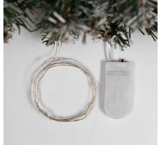 Гирлянда-нить Luazon ROSA, IP20, 1 м, Н.С. LED-10-6V, 2хCR2032, фиксинг, синий 5198291