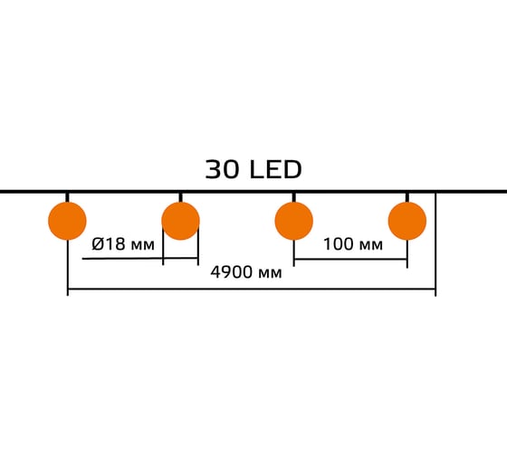 Садовая гирлянда на солнечной батарее Gauss Solar Шары 30 LED ламп, белый свет, GS032