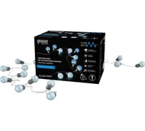 Садовая гирлянда на солнечной батарее Gauss Solar, 10 LED ламп, большие шары, белый свет GS033