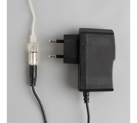 Гирлянда-нить Luazon ROSA Мишура, IP20, 2 м, Н.С. LED-200-12V, БП в комплекте, фиксинг, белый 5198408