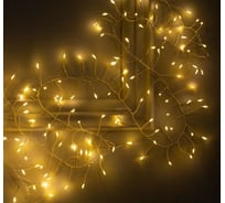 Гирлянда-нить Luazon ROSA Мишура, IP20, 2 м, Н.С. LED-200-12V, БП в комплекте, фиксинг, теплый белый 5198409