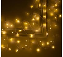 Гирлянда-нить Luazon ROSA Мишура, IP20, 5 м, Н.С. LED-200-12V, БП в комплекте, фиксинг, теплый белый 5198394