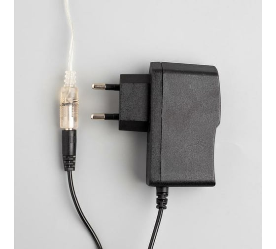 Гирлянда-нить Luazon ROSA Мишура, IP20, 5 м, Н.С. LED-200-12V, БП в комплекте, фиксинг, теплый белый 5198394