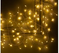 Гирлянда-нить Luazon ROSA Мишура, IP20, 6 м, Н.С. LED-480-12V, БП в комплекте, фиксинг, теплый белый 5198406