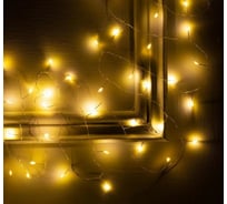 Гирлянда-нить Luazon ROSA Мишура, IP20, 5 м, Н.С. LED-100-12V, БП в комплекте, фиксинг, теплый белый 5198388
