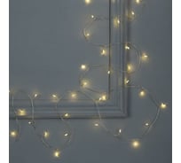 Гирлянда-нить Luazon ROSA Мишура, IP20, 10 м, Н.С. LED-200-12V, БП в комплекте, фиксинг, теплый белый 5198391