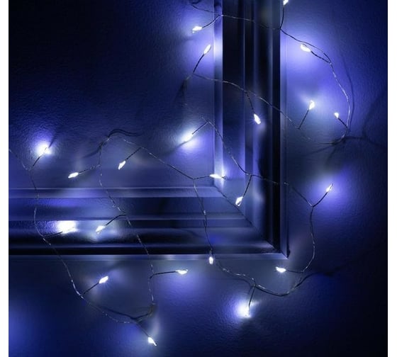 Гирлянда-нить Luazon ROSA Мишура, IP20, 5 м, Н.С. LED-100-5V, USB, фиксинг, белый 5198384