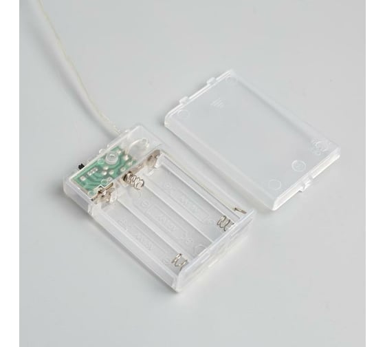 Гирлянда-нить Luazon ROSA Мишура, IP20, 1 м, Н.С. LED-100-4.5V, 3хАА, 2 режима, белый 5198399