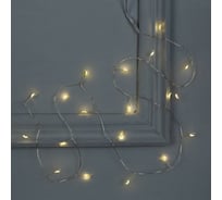 Гирлянда-нить Luazon ROSA Мишура, IP20, 1 м, Н.С. LED-20-6V, 2хCR2032, фиксинг, теплый белый 5198379