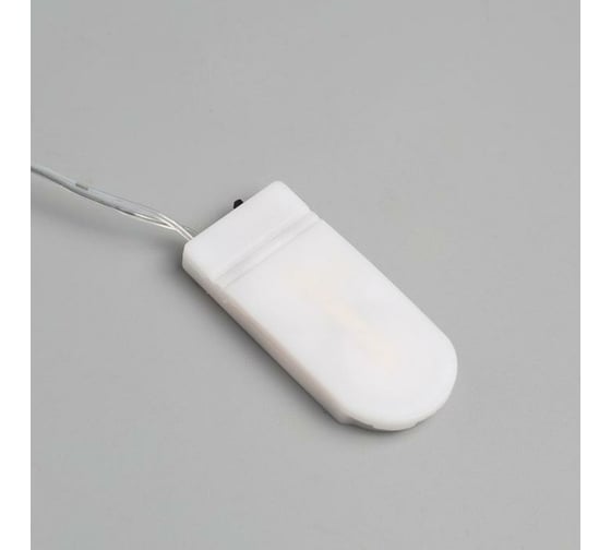 Гирлянда-нить Luazon ROSA Мишура, IP20, 1 м, Н.С. LED-20-6V, 2хCR2032, фиксинг, теплый белый 5198379