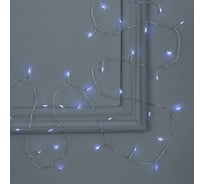 Гирлянда-нить Luazon ROSA Мишура, IP20, 2 м, Н.С. LED-50-6V, 2хCR2032, фиксинг, белый 5198396