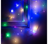 Гирлянда-нить Luazon ROSA Мишура, IP20, 2 м, Н.С. LED-50-6V, 2хCR2032, фиксинг, мультиколор 5198395