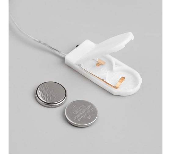 Гирлянда-нить Luazon ROSA Мишура, IP20, 2 м, Н.С. LED-50-6V, 2хCR2032, фиксинг, мультиколор 5198395