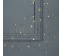 Гирлянда-нить Luazon ROSA Мишура, IP20, 2 м, Н.С. LED-50-6V, 2хCR2032, фиксинг, теплый белый 5198397