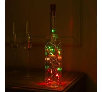 Гирлянда-нить Luazon ROSA Пробка, IP20, 2 м, Н.С. LED-20-4.5V, 3хLR44, фиксинг, мультиколор 5189858