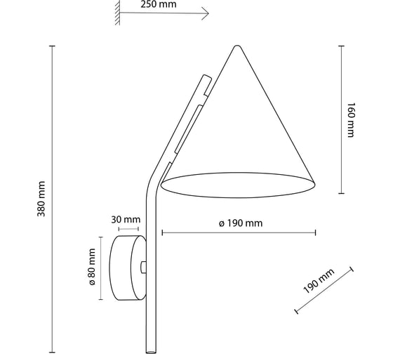 Светильник настенный TK Lighting Cono 11087 красный a070963