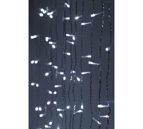 Светодиодная новогодняя гирлянда ЭРА Занавес 8 режимов, 3х2 м, холодный белый ЕNIGW-320W Б0051874