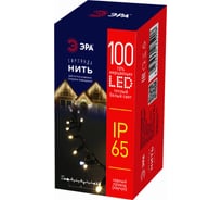 Гирлянда ЭРА 100LED нить 10 м, теплый свет, каучук, 220В, IP65 Б0051888