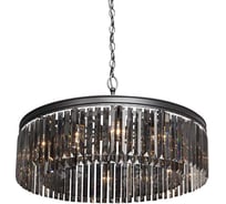 Люстра IMPERIUMLOFT RH Rhys Smok Glass Prism Round Chandelier 80 156514-22