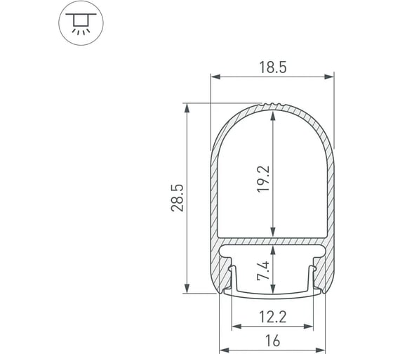 Профиль Arlight WARDROBE-1930-2000 ANOD 2м 053565