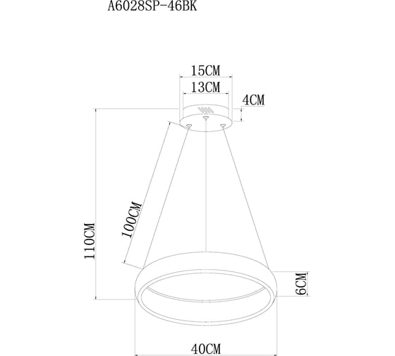 Светильник подвесной ARTE LAMP A6028SP-46BK