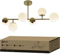 Светильник потолочный IN HOME AURORA LUNA-6G9-LT 6xG9 матовые плафоны, латунный корпус 4690612062754