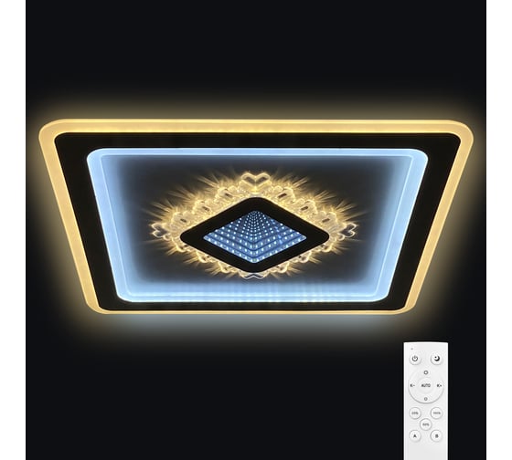 Светодиодная диммируемая люстра RITTER с ДУ CRYSTAL 3D 120Вт, 3000К+6000K/4200К/6000К+3000K, 7920Лм, 470x50мм 52367 3