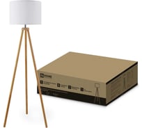 Светильник напольный IN HOME ТНО 24-Е27-WT 230В белый абажур, деревянная тренога 4690612059990