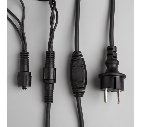Гирлянда-нить Luazon PRO, IP65, УМС-3W, 10 м, Н.Т. Каучук LED-100-220V, БП, теплый белый 1080635