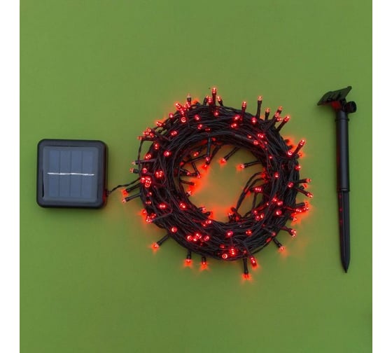 Гирлянда-нить Luazon ECO, IP44, 20 м, Н.Т. LED-200-1.2V, 2 режима, красный 4137015