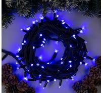 Гирлянда-нить Luazon PRO, IP65, УМС-3W, 10 м, Н.Т. Каучук LED-100-220V, БП, фиксинг, синий 1080631