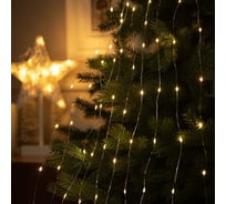 Гирлянда-нить Luazon ROSA Хвост, IP20, 2 м, 10 нитей, Н.С. LED-200-12V, БП в комплекте, фиксинг, теплый белый 5206134