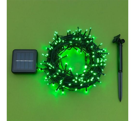 Гирлянда-нить Luazon ECO, IP44, 20 м, Н.Т. LED-200-1.2V, 2 режима, зеленый  4137014