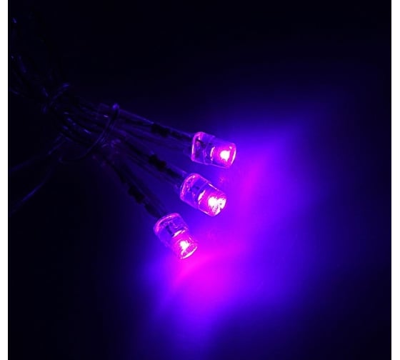 Занавес Luazon ECO IP20, УМС вилка, 2х1.5 м, Н.С. LED-360-220V, 8 режимов, фиолетовый 1080467