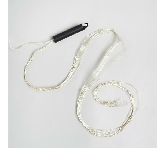 Гирлянда-нить Luazon ROSA Хвост, IP20, 1 м, 10 нитей, Н.С. LED-100-12V, БП в комплекте, фиксинг, теплый белый 5206125