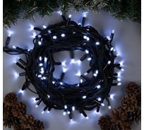 Гирлянда-нить Luazon PRO, IP65, УМС-3W, 10 м, Н.Т. Каучук LED-100-220V, БП, фиксинг, белый 1080630