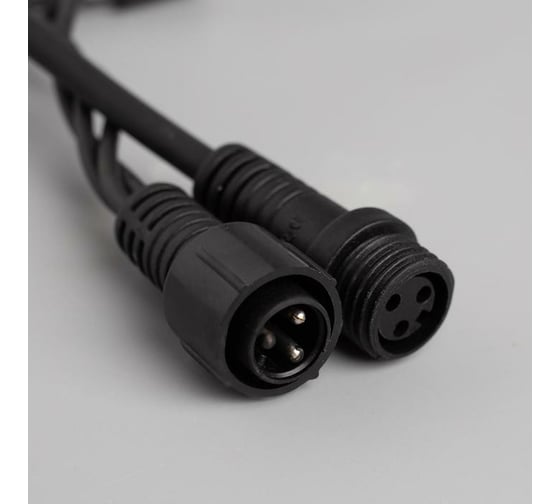 Гирлянда-нить Luazon PRO, IP65, УМС-3W, 10 м, Н.Т. Каучук LED-100-220V, БП, фиксинг, белый 1080630
