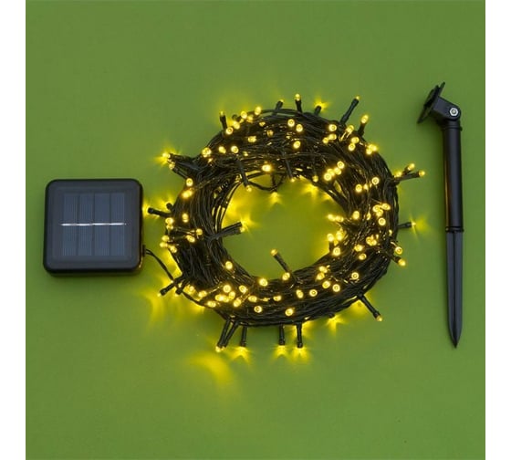 Гирлянда-нить Luazon ECO, IP44, 20 м, Н.Т. LED-200-1.2V, 2 режима, желтый 4137016 1