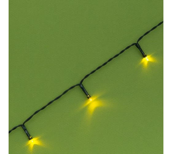 Гирлянда-нить Luazon ECO, IP44, 20 м, Н.Т. LED-200-1.2V, 2 режима, желтый 4137016