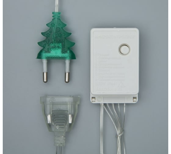 Занавес Luazon ECO IP20, УМС вилка, 2х1.5 м, Н.С. LED-360-220V, 8 режимов, зеленый 1080465