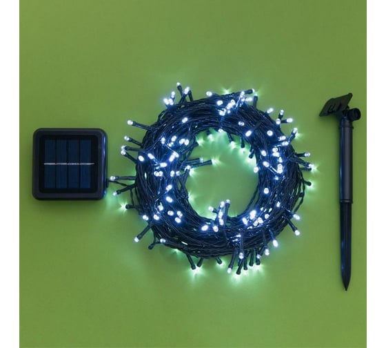 Гирлянда-нить Luazon ECO, IP44, 20 м, Н.Т. LED-200-1.2V, 2 режима, белый 4137011 1