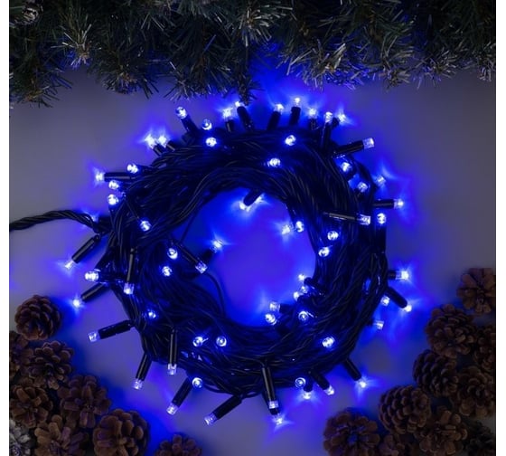 Гирлянда-нить Luazon PRO, IP65, УМС, 10 м, Н.Т. 3W LED-100-220V, синий 3584105