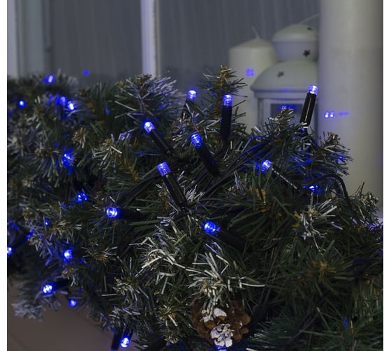 Гирлянда-нить Luazon PRO, IP65, УМС, 10 м, Н.Т. 3W LED-100-220V, синий 3584105