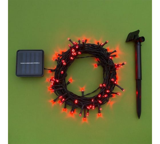 Гирлянда-нить Luazon ECO, IP44, 10 м, Н.Т. LED-100-1.2V, 2 режима, красный 4137008 1
