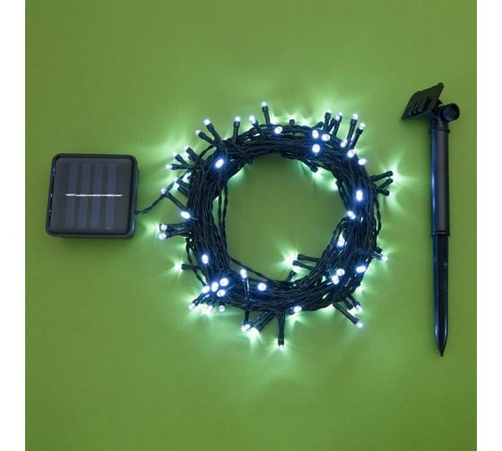 Гирлянда-нить Luazon ECO, IP44, 10 м, Н.Т. LED-100-1.2V, 2 режима, белый 4137004