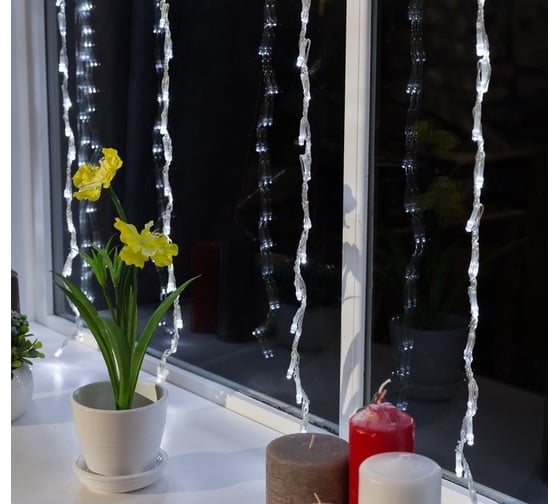Водопад Luazon ECO IP20, 2х1.5 м, Н.С. LED-400-220V, 8 режимов, белый 671639