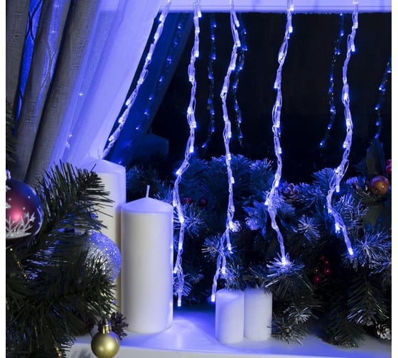 Водопад Luazon SPEC IP44, 2х1.5 м, Н.С. LED-400-220V, 32 режима, синий 3584291