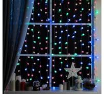 Занавес Luazon DECOR Ежики IP20, УМС вилка, 2х1.5 м, Н.С. LED-360-220V, 8 режимов, мульти 2361724