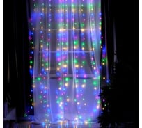 Занавес Luazon 2.8х3 м, USB, роса, на крючках для штор, с пультом, LED-300-5V, мульти 4814715